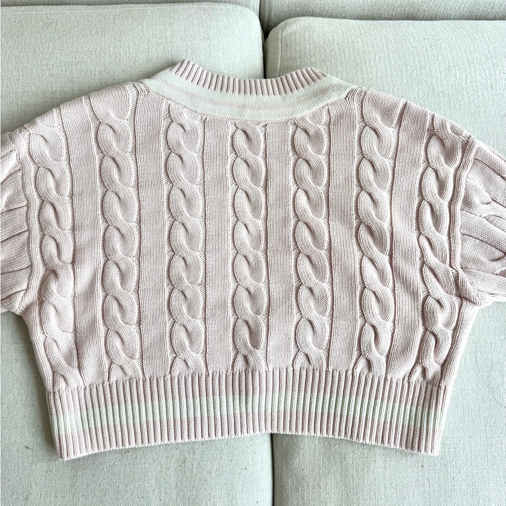 Aritzia TNA Varsity Cable-Knit Cropped Sweater β XS - Picture 9 of 9